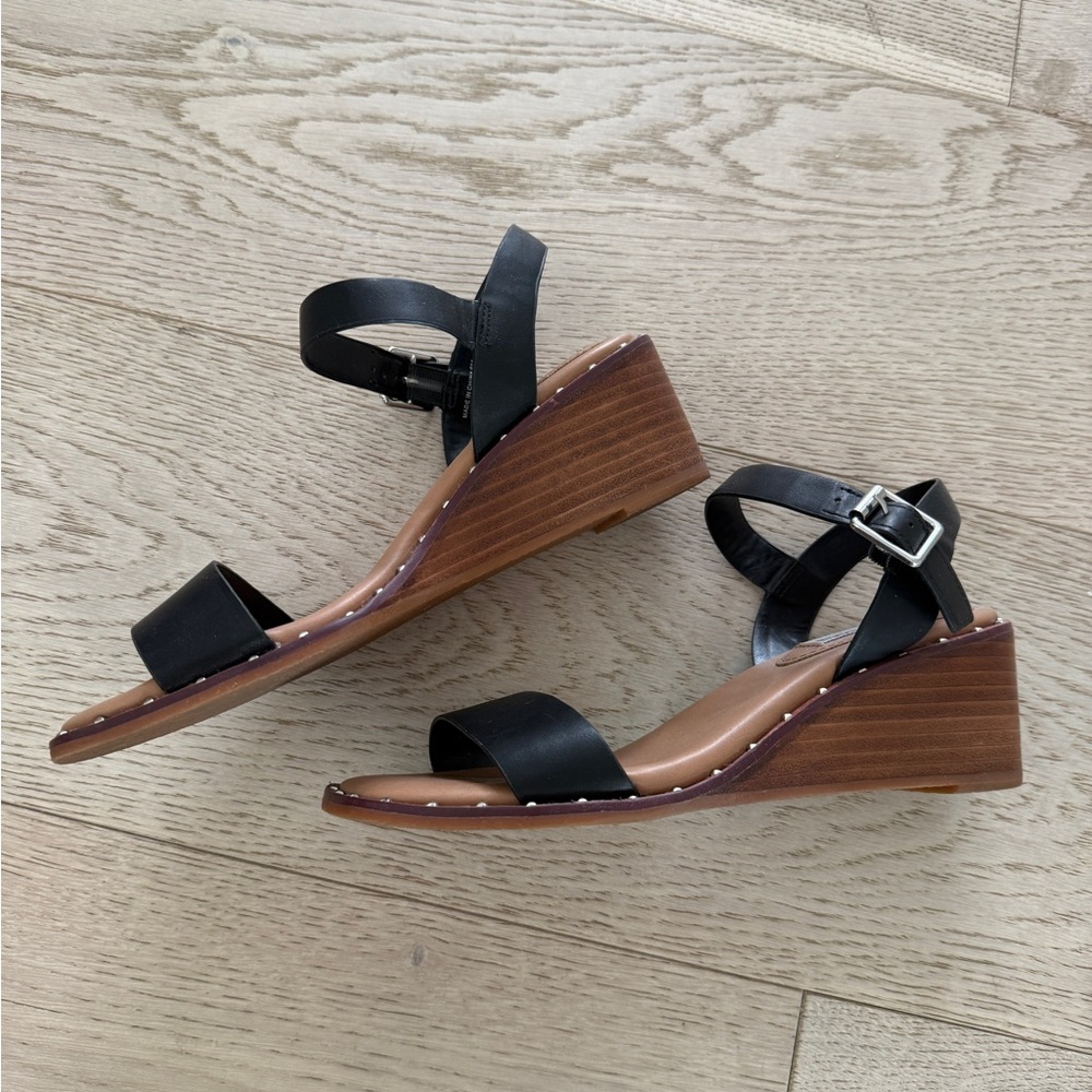 Steve Madden Ares Slingback Wedge Sandal, Black, Size 6